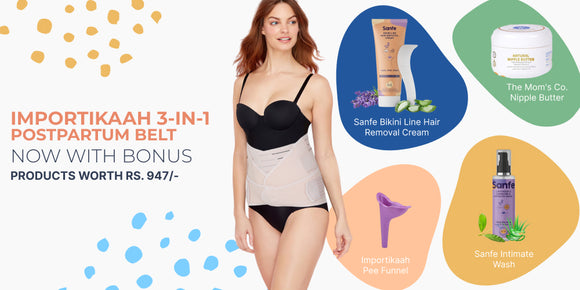 Importikaah Maternity Combo: 3-in-1 Post Pregnancy Belt & Disposable  Underpads